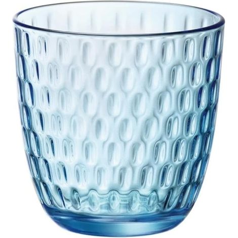 Set Aus Sechs Teilen Aus Blauem Glas