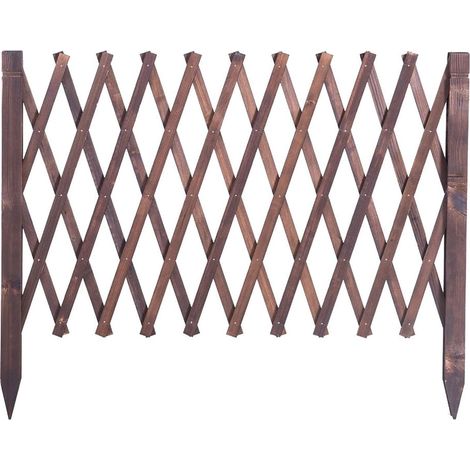 Ausziehbares Holzspalier Für Kletterpflanzen – Freistehend Bis 120 Cm – Brauner Sichtschutz Für Den Garten – Stütze Für Efeu Und Rosen