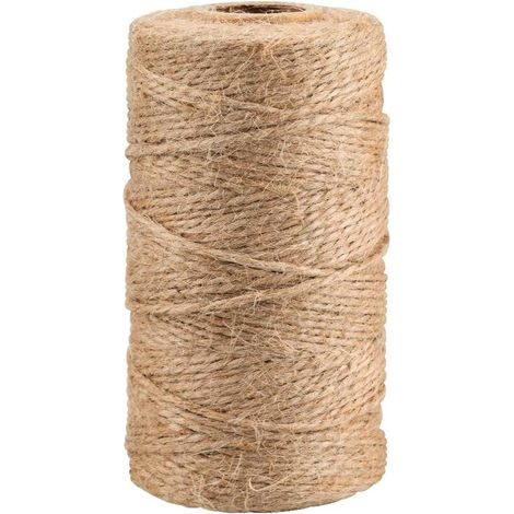 Rolle Juteschnur, 100 Meter, 1 Mm Durchmesser, Naturbraunes Seil Für Garten, Heimwerken Und Verpackungen