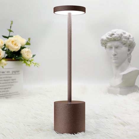 Tischleuchte, Metall, Usb-aufladbar, 3 Farbmodi, Kabellose Led, Für Nachttisch Und Terrasse