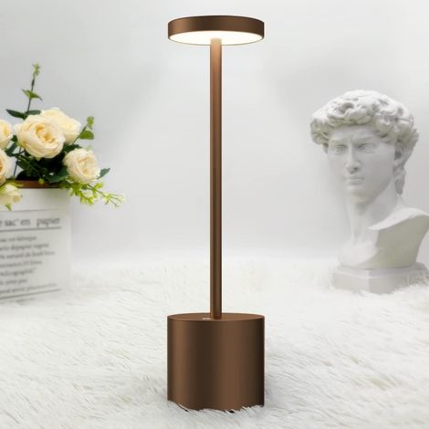 Kabellose Tischleuchte, Metall, 5000 Mah, Led, 3 Farbmodi, Nachttischlampe, Für Den Außenbereich