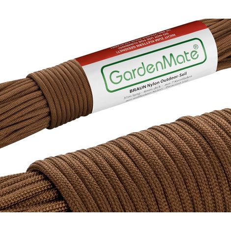 X 31 M X 4 Mm Nylon-paracord 550 Starkes Braunes Seil Für Gartenarbeit Und Camping