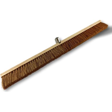 Werkstattbesen, Natürliche Kokosfaser, Holzrücken, Metallfassung Ø 28 Mm, Für Den Außenbereich