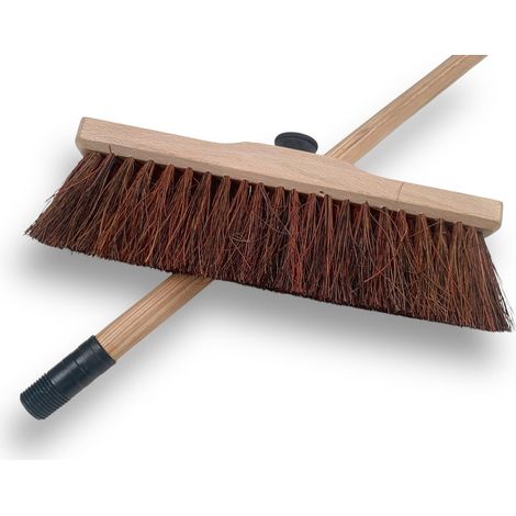 1-yard-besen, 70 Mm Öffnung, Fasermischung, Holzstiel, Länge 30 Cm, Für Den Außenbereich