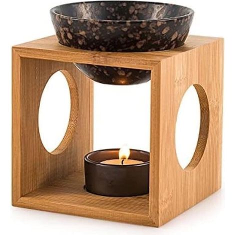 Feuerbraune Lampe, Keramik Und Bambus, Duftdiffusor, Zuhause