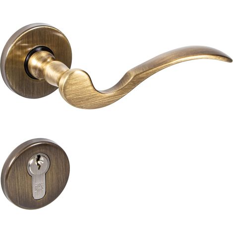 Set Türgriffschloss Aus Messing, Vintage, Für Drinnen Und Draußen