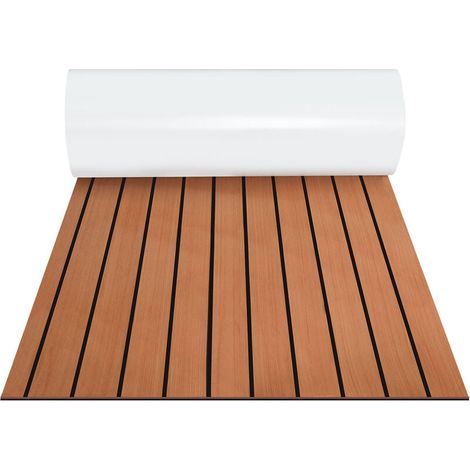Eva-schaumstoff-bodenmatte, Teakdeckmatte Für Yachten, Selbstklebende Braune Bodenmatte 240 X 60 Cm