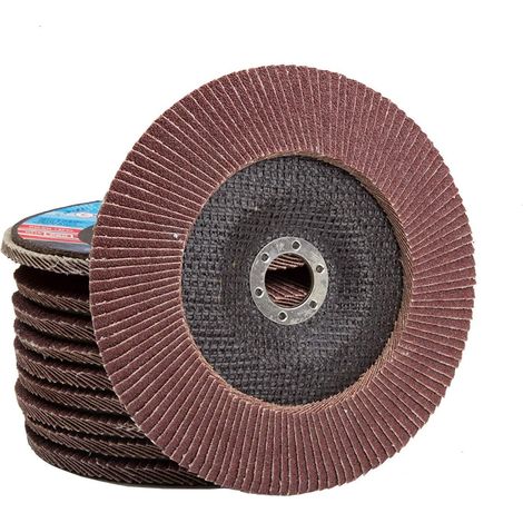 Packung Mit 10 Fächerscheiben Ø 125 Mm, Braune Körnung, Schleifscheibe Für Winkelschleifer