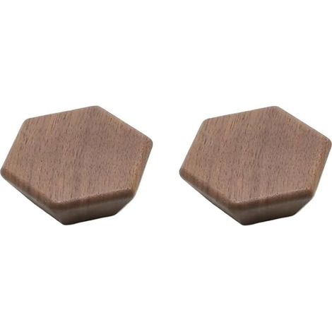 Set Mit 2 Sechseckigen Schubladenknöpfen Aus Walnussholz, 60 Mm, Inklusive Schrauben – Türgriffe Aus Naturholz – Griffe Für Schränke, Kleiderschränke, Kommoden Und Schubladen