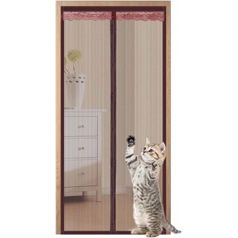 Magnetisches Moskitonetz Für Türen Und Fenster, Automatisch Schließender Moskitovorhang, Reißfest, Aus Rautenförmigem Garn – Braun, 120 X 220 Cm