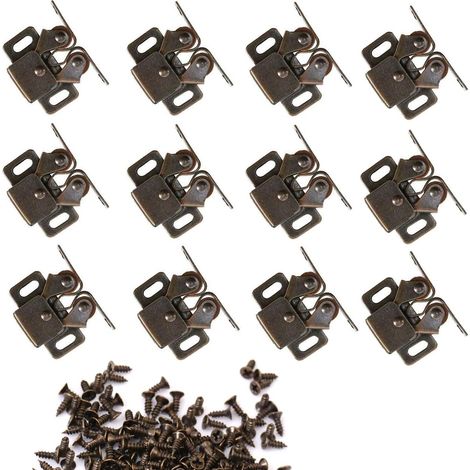 Set Mit 12 Doppelrollen-schrankriegeln, Verschlüssen, Riegeln Für Türen, Schränke, Schubladen, Kleiderschränke – Bronze