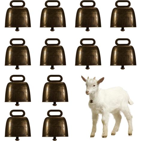 Set Mit 12 Kuhglocken, Eisen/bronze, 3 X 3,5 Cm, Nutztiere (schaf/ziege), Weihnachtsdekoration/bastelarbeiten