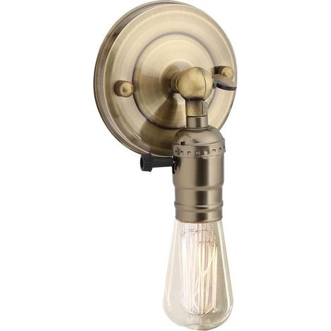 Vintage-lampenfassung Aus Bronze Mit E27-fassung Und Wandschalter Für Wohnzimmer Oder Schlafzimmer