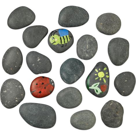 Konvolut Von 2 Kg Ziersteinen, Flache Oberfläche, Größe 5-9 Cm, Dunkelgrau, Für Garten Und Bastelarbeiten
