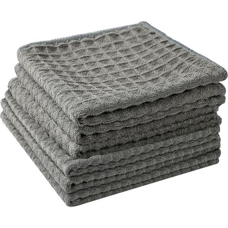 6-teiliges Mikrofasertuch-set, 30 X 30 Cm, Dunkelgrau, Saugfähig Für Küche, Haushalt Und Auto