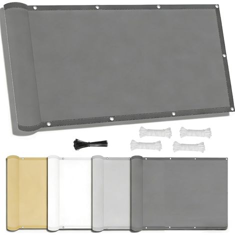 Rechteckiges Sonnensegel 1x5m, Wasserdichtes Und Uv-beständiges Gewebe, Aluminiumösen Für Garten Und Terrasse