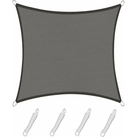 Rechteckiges Sonnensegel 2,5 X 2,5 M, Graphitfarben Mit Uv-schutz, Für Den Außenbereich, Garten, Terrasse, Pool
