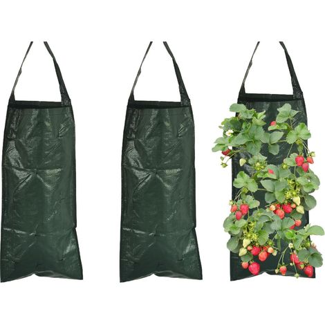 Pflanzsäcke, 10 Atmungsaktive Löcher, Stabile Griffe, Für Erdbeeren Und Tomaten, Vertikales Gärtnern