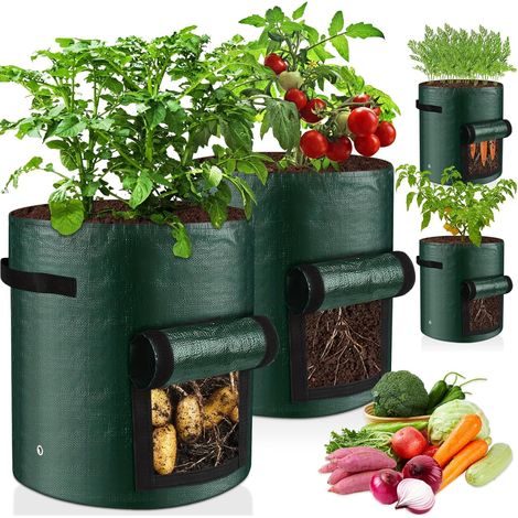Pflanzsäcke Mit Pe-griffen, 10 Gallonen, Für Gemüse, Obst, Garten, Balkon