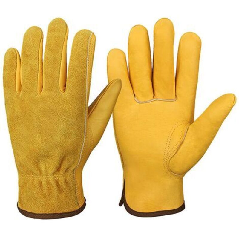Gartenhandschuhe Aus Rindsleder – Flexible Arbeitshandschuhe Aus Leder – Dornenfeste Gartenhandschuhe Und Schweißerhandschuhe Für Damen Und Herren
