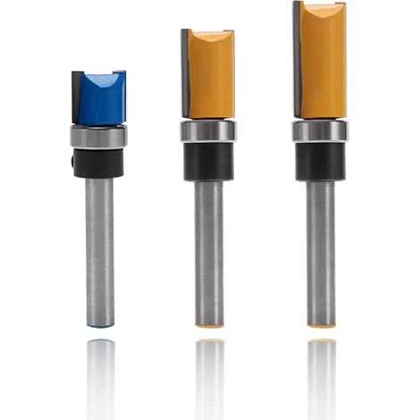 3-teiliges Bündigfräser-set Mit 6,35-mm-schaft, Bündigfräser-muster