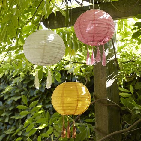 3er-set Solarlaternen, Warmweißes Led-licht, 20 Cm Durchmesser, Garten, Terrasse
