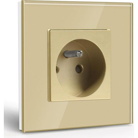 Standard-wandsteckdose (16 A) Mit Goldener Kristallglasabdeckung Für Zuhause Oder Büro