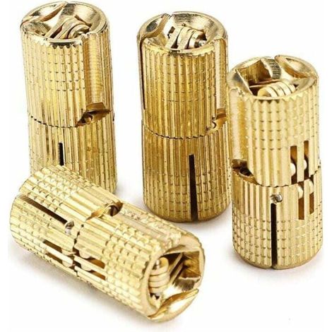 Set Mit 4 Verdeckten Messingscharnieren, 16 Mm, Unsichtbare Scharniere Für Möbel, 180° Öffnungswinkel