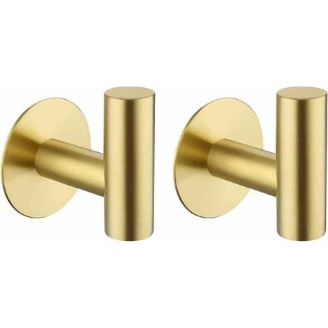 Selbstklebende Haken, Handtuchhaken Fürs Badezimmer, Wasserfeste Edelstahl-handtuchhaken, Kleiderbügel – 2er-pack, Gold