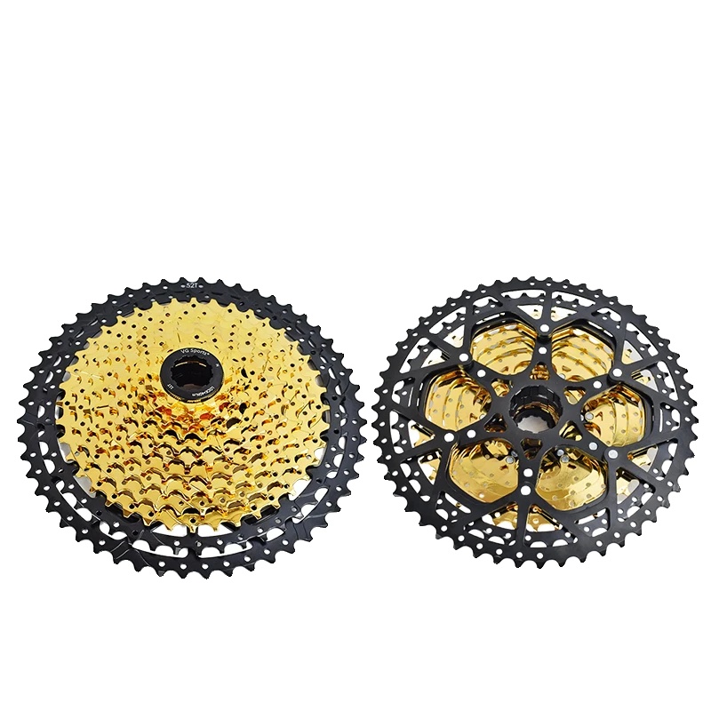 Fahrradkassette, 10 Gänge, Einstellbare Geschwindigkeitsstufen, 12 Gänge, 11-52 Zähne, Gold