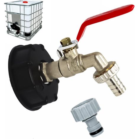 1000l S60x6 Ibc-tankhahnanschluss Mit 1/2"-schlauchanschluss, Ablasstankadapter, Für Gartenhahn, Für Tankadapter (1 Stück)