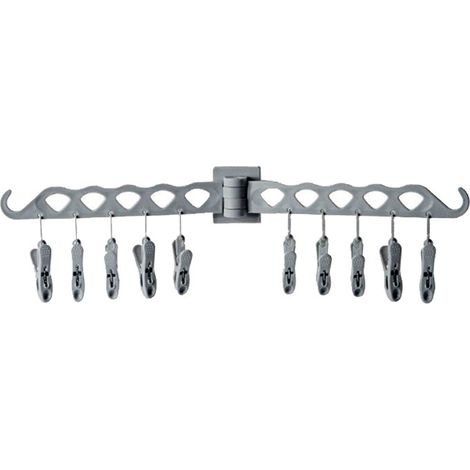 Kleiderständer Mit Mehreren Clips, Sockenclip, Kleiderständerhaken (grau)
