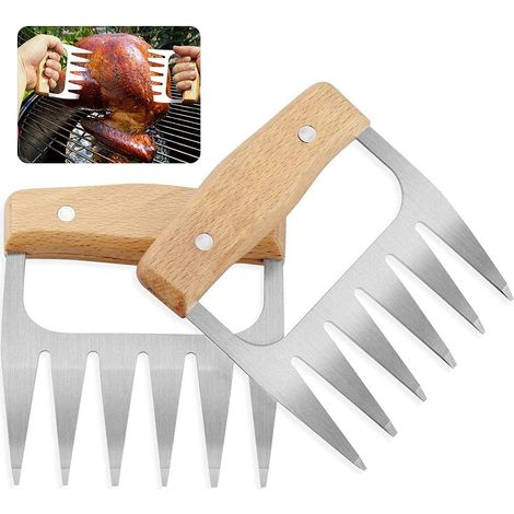 Bärenkrallen Zum Grillen, Fleischkrallen, Bbq-bärenkrallen, Fleischkrallen Aus Edelstahl, Bbq-fleischgabeln, Krallen Zum Zerkleinern Von Pulled Pork (2 Stück)