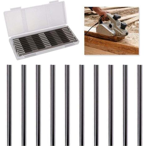 Set Mit 10 Elektrohobelmessern, 82 Mm Hobelmesser, Kompatibel Mit Makita, Bosch, Hitachi, Black & Decker, Dewalt, Trend Elu, Ideal Für Holzbearbeitungs- Und Heimwerkerprojekte (82 X 5,5 X 1,2 Mm)
