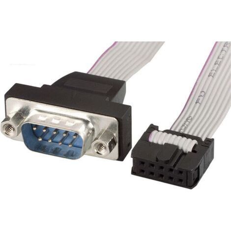 Seriell-/parallel-verbindungskabel [1x 9-poliger Sub-d-stecker - 1x 10-polige Buchse] 0,26 M Grau D98807