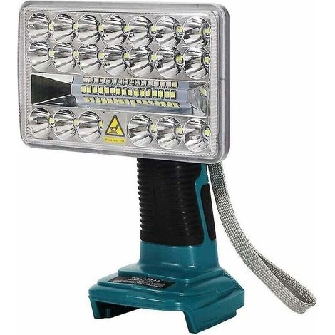 – 18-w-led-arbeitsleuchte Mit 2000 Lm – Betrieb Mit 20-v-lithium-ionen-akku – Baustellenscheinwerfer Mit Usb-anschluss – Kompatibel Mit Makita-werkzeugen – Dml185