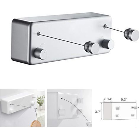 4,2 M Lange, Einziehbare Wäscheleine – Abs Mit Aluminiumhalterung – Tragkraft: 20 Kg – Anti-durchhang-verriegelungssystem – Für Kleine Räume