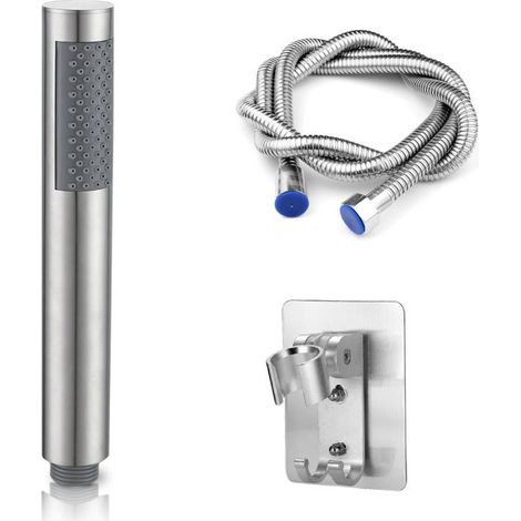Handbrause Mit 2 M Edelstahl-brauseschlauch Und Halterung, 3-teiliges Duschset Fürs Badezimmer
