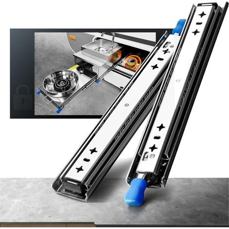 Schwerlast-schubladenschiene (120 Kg) – Kaltgewalzter Q235-stahl – Verzinkt – Kugellager – Länge 30 Cm