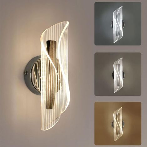 Moderne 10-w-led-wandleuchte – Gebogenes Design – 3 Farbtemperaturen 3000 K/4000 K/6500 K – Ra ≥ 85 – Sanftes Licht Für Wohn- Und Schlafzimmer