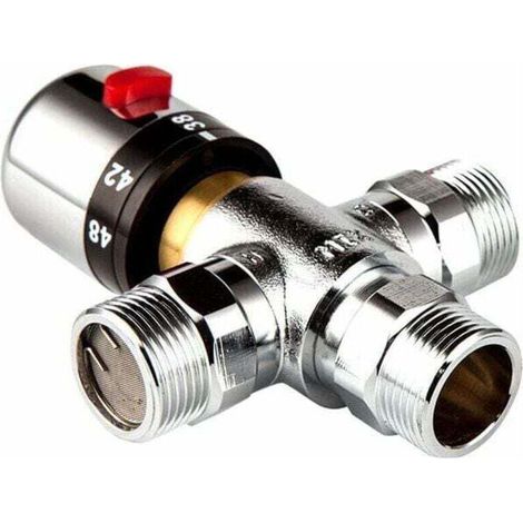 3-wege-thermostat-mischventil Aus Massivem Kupfer, 3/4-zoll-solarwarmwasserbereiterventil, Temperaturregelventil (1 Stück)