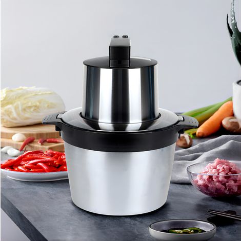 Elektrischer Fleischwolf (1500 W) – 6-liter-schüssel – 4 Edelstahlklingen – 2 Geschwindigkeitsstufen – Ergonomisches Und Leicht Zu Reinigendes Design