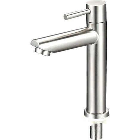 Moderne Waschtischarmatur, Einhebel-waschtischarmatur Mit 150 Mm Hohem Auslauf, Quadratische Einhebel-waschtischarmatur, Poliertes Chrom