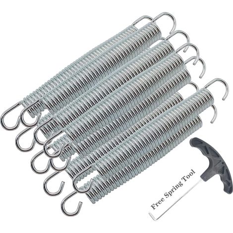 Packung Mit 10 Rostbeständigen, Verzinkten Stahl-trampolinfedern, 13,5 Cm – Reißfest – Kompatibel Mit Den Meisten Trampolinen