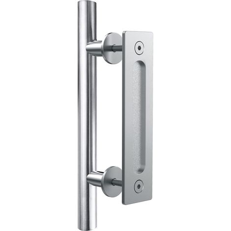 24 Cm Edelstahl-schiebetürgriff – Doppelseitig Silber – Einfache Montage Für Scheunentüren Und Schränke