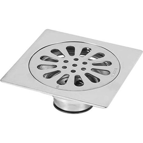 Quadratischer Edelstahl-bodenablauf Mit Geruchshemmendem Abflussgitter Und Abnehmbarem Siebdeckel