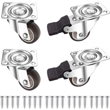 Geräuscharme, 4-teilige Universalrollen, 1,25 Zoll (2 Mit Bremsen), Leichtgängig, Leise, Schont Den Boden Und Ist Verschleißfest.