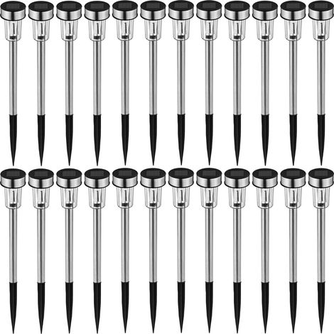 24 Led-solarleuchten, Kaltweißes Licht, Erdspieß, Gartenbeleuchtung