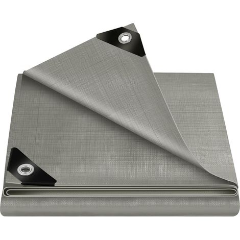 Plane 1,5 X 2 M, Metallösen, Wasserdicht, 180 G/m² Pe, Grau, Garten
