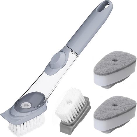 Spülbürste Mit Flüssigkeitsspender, Weichen Borsten Und Integriertem Wasserbehälter Für Die Küchenspüle